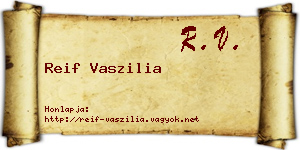 Reif Vaszilia névjegykártya